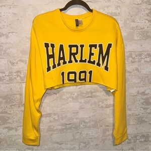 H&M Yellow Harlem 1991 Cropped Sweatshirt